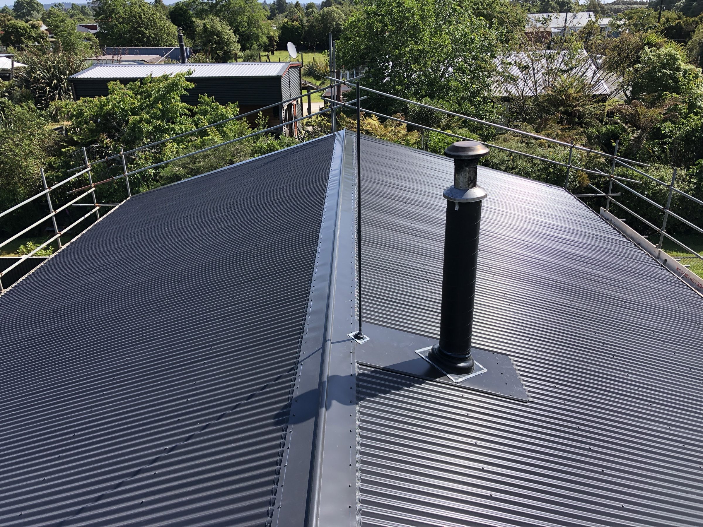 New roof with flue, West Coast NZ
